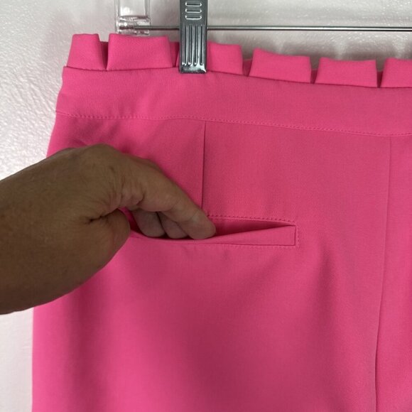 Venus Women's 10 Pleated Ruffle Waist Shorts Bright Pink Inseam 4" EUC - Picture 7 of 12